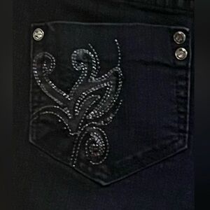 Women’s Denver Hayes Embellished Black Jeans Size 6